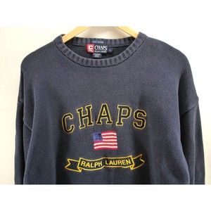 Vintage Chaps Ralph‎ Lauren Sweater L Pullover Heavy Cable Knit Hand Framed